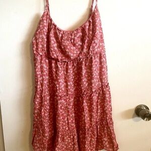 Liberty Love Junior’s Baby Doll Floral Print Dress in Rusty Red NEW WITH TAGS